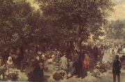 Adolph von Menzel Afternoon in the Tuileries Garden (nn02) oil painting on canvas